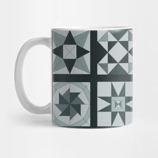 All Over Monochromatic Quilt Print Mug